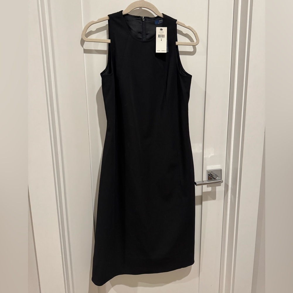 New Ralph Lauren Black Ponte Sheath Dress Classic Lined Workwear size 6 big bin - Picture 8 of 12